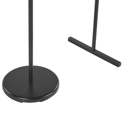 X Black Metal Clothes Rail 175 By 50cm Freestanding Rack With Four Hooks For Scarves Hats