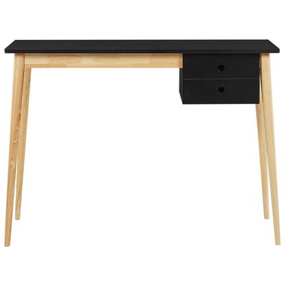 NovaHome Retro Two Tone Desk Black MDF With Drawer 106x48 Cm Ideal For Small Spaces