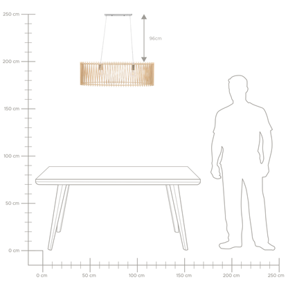 BrandLux Boho Light Brown MDF Pendant Lamp With Two Bulbs