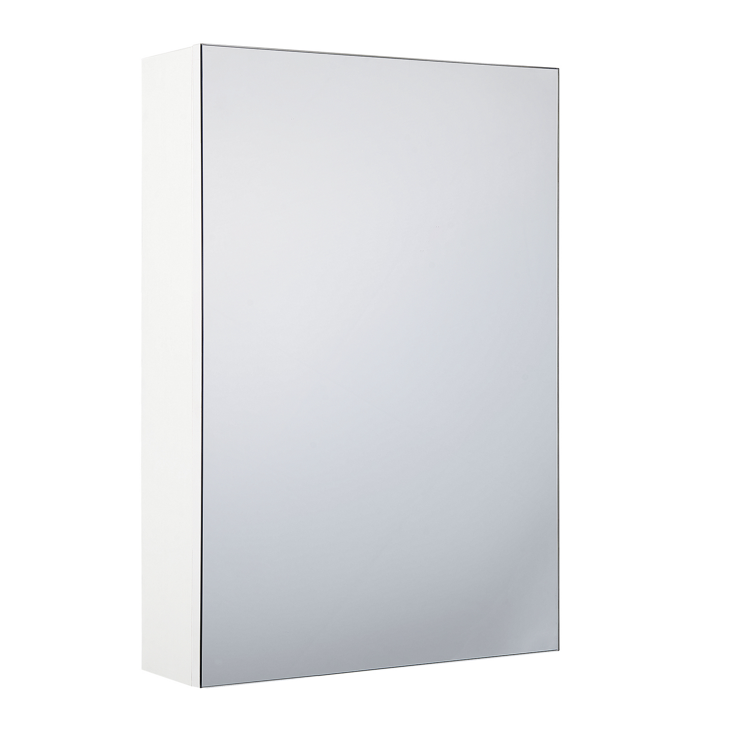 Bathroom Mirror Cabinet White 40 x 60cm Modern With Hidden Shelf For Toiletries And Front Mirror