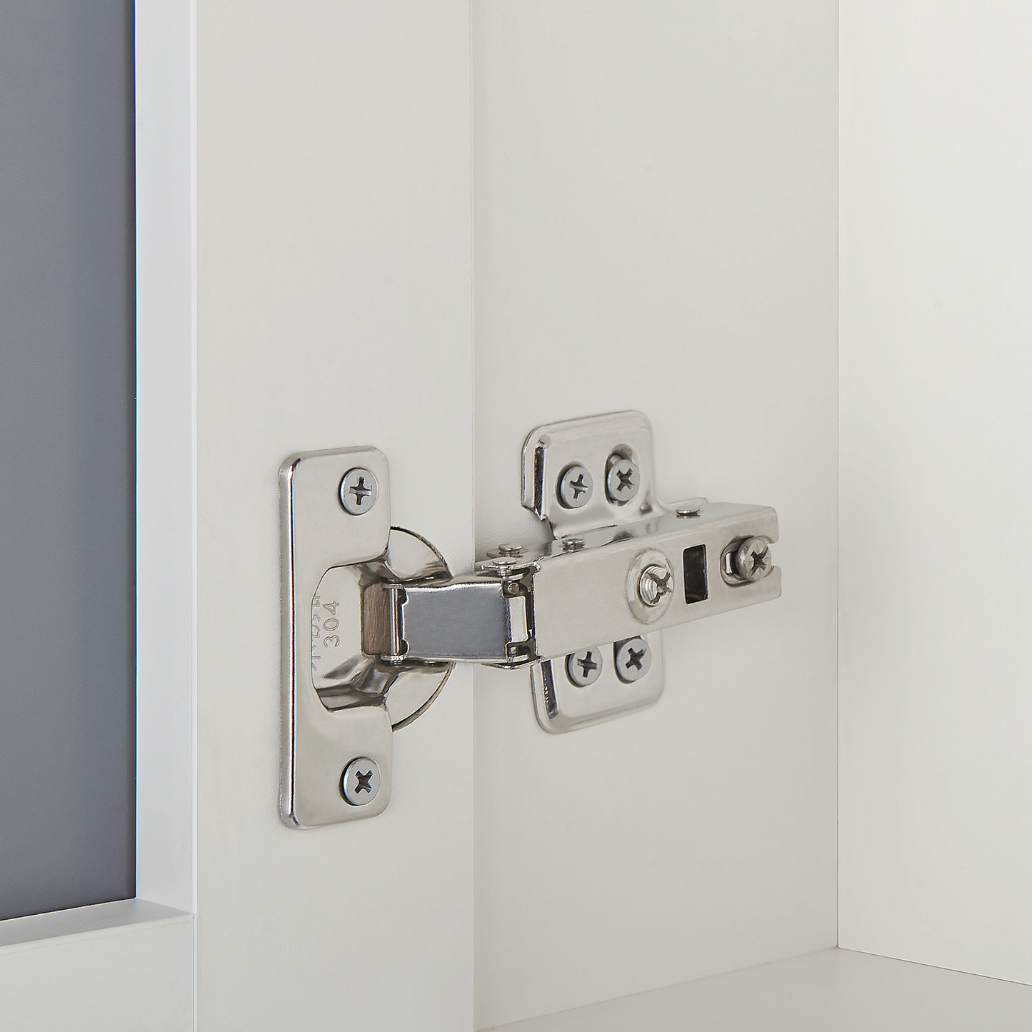 Bathroom Mirror Cabinet White 40 x 60cm Modern With Hidden Shelf For Toiletries And Front Mirror
