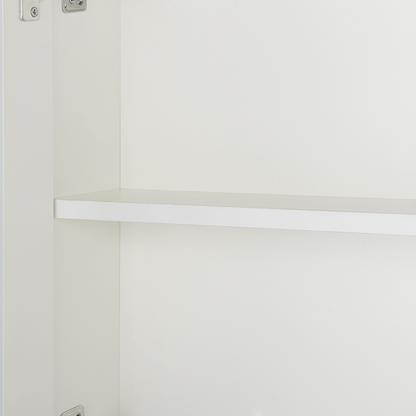 Bathroom Mirror Cabinet White 40 x 60cm Modern With Hidden Shelf For Toiletries And Front Mirror