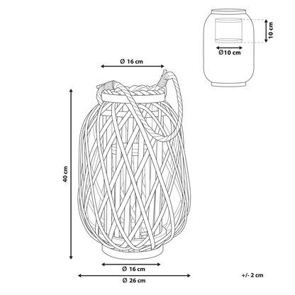 Nordic Glow Willow Wood Lantern White 40cm Indoor Outdoor