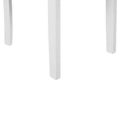 Set Of 2 Dining Chairs Light Brown White Rubber Wood Armless Ladder Back