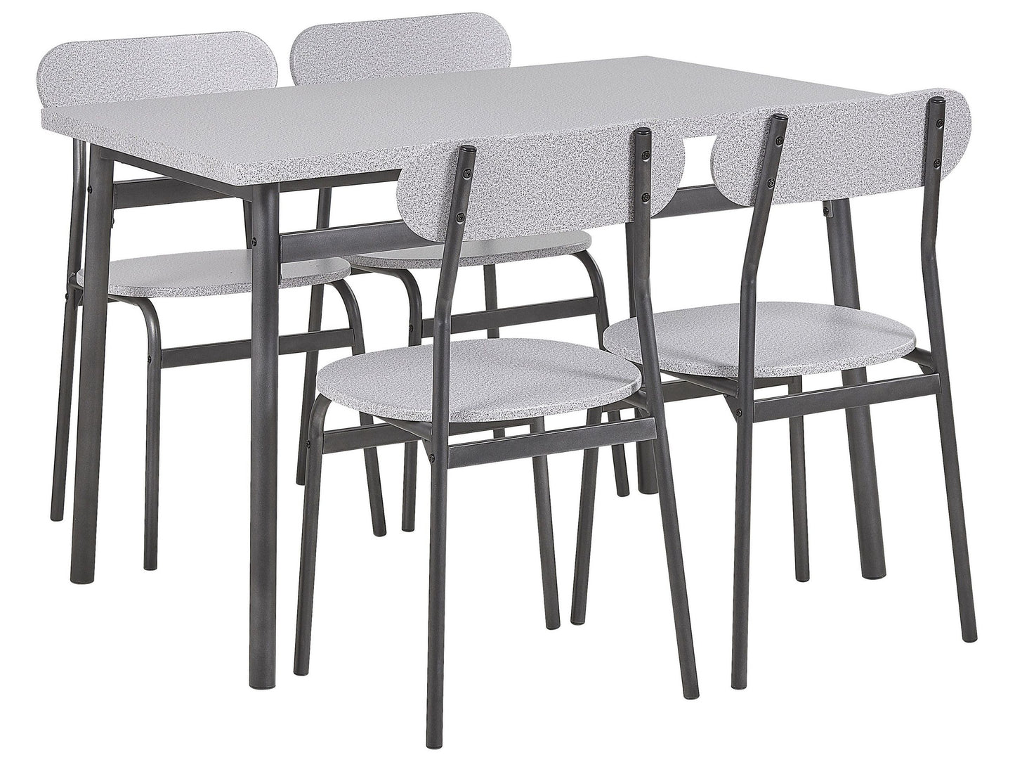 Dining Set 110 x 70cm Grey Table 4 Chairs Modern