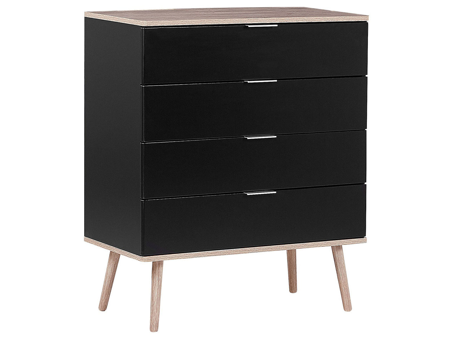 Chest of Drawers Black 4 Drawer 93 x 79cm