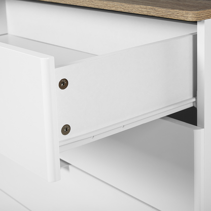 White Chest Of Drawers With 4 Drawers 93 x 79cm Scandinavian Style Storage Cabinet