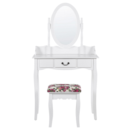 Dressing Table White Retro Drawer Set
