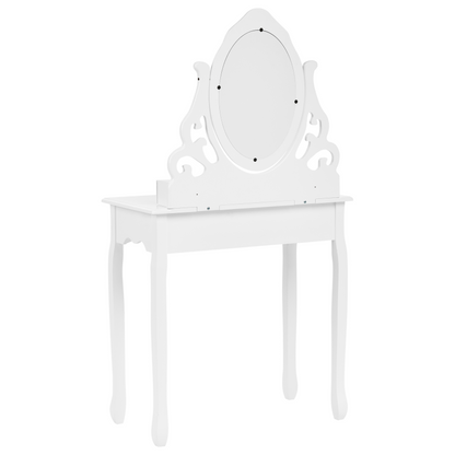 Dressing Table White With 4 Drawers And Adjustable Mirror For Living Room Scandinavian Design