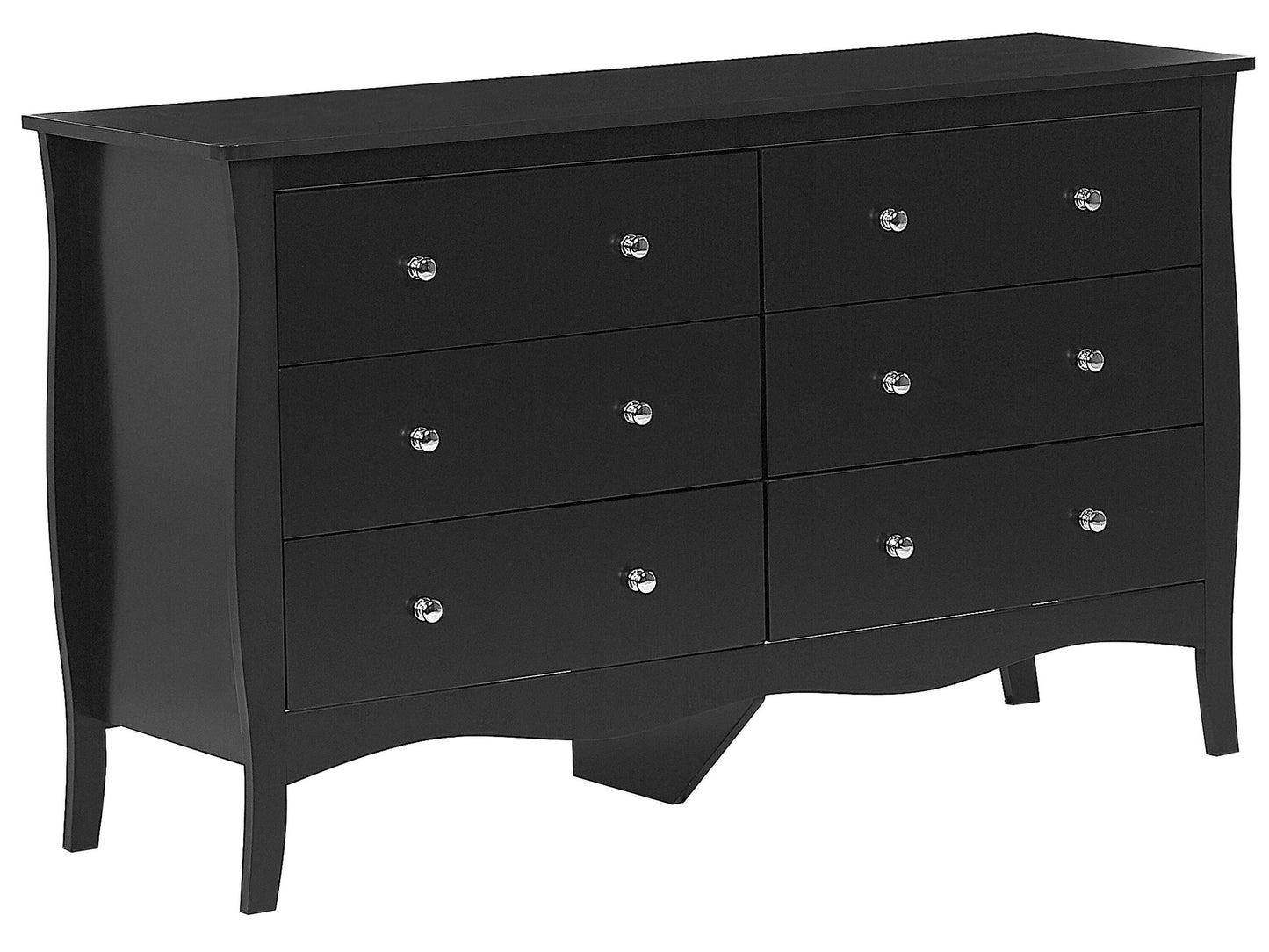 Living Black Chest Of Drawers Sideboard 6 Drawers 75 x 130cm Modern French Style