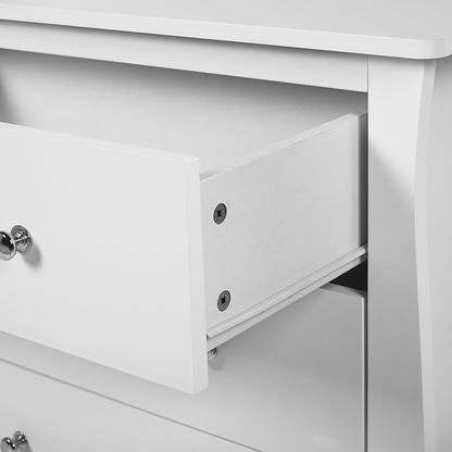 White Chest Of Drawers 6 Drawer Sideboard 75 by 130cm Modern French Style