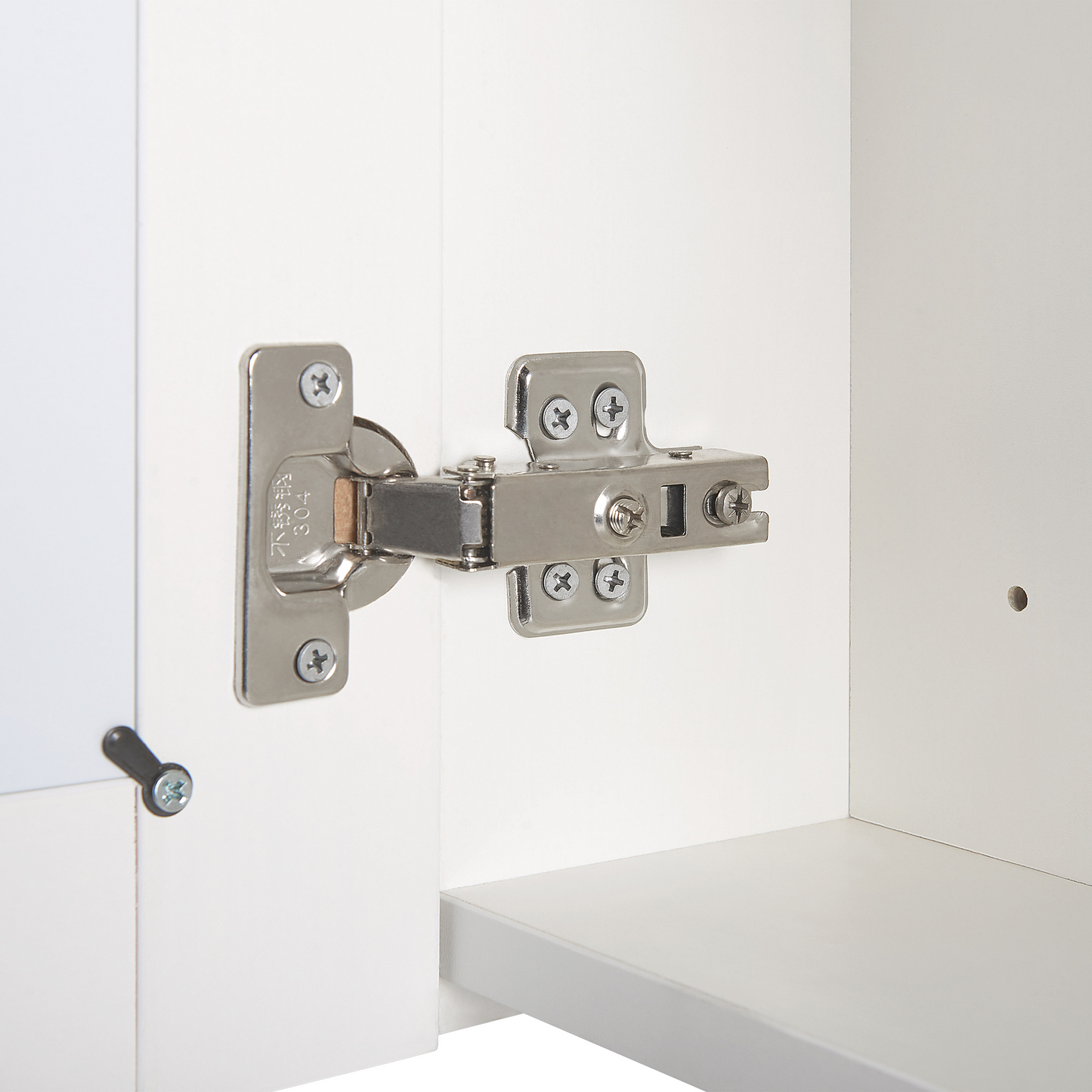 Bathroom Mirror Cabinet With LED White 40 x 60cm Modern