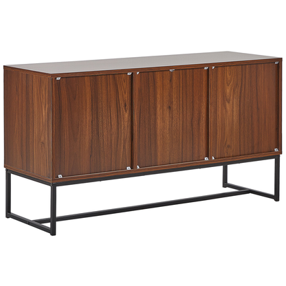 Sideboard 62 x 112cm Dark Brown White Metal Legs TV Stand