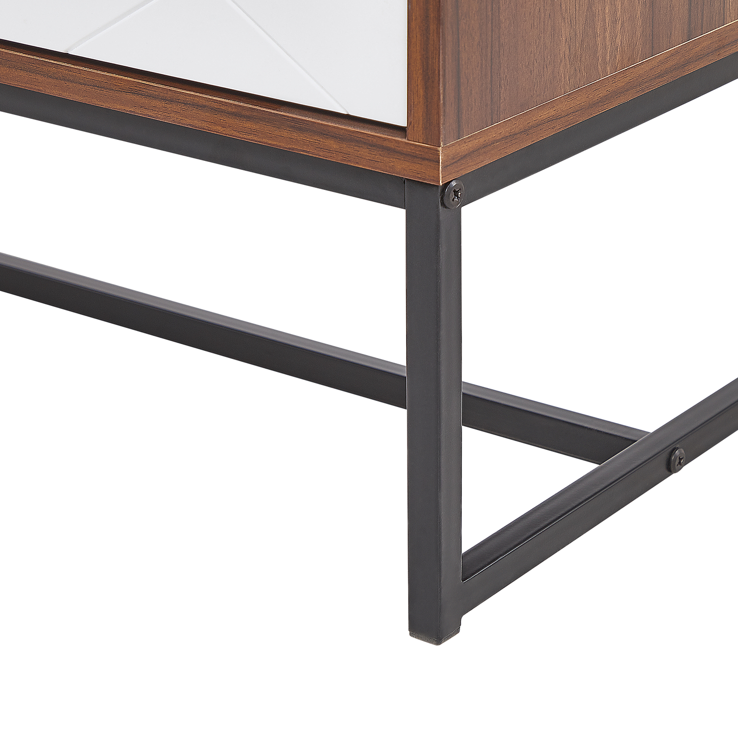 Sideboard 62 x 112cm Dark Brown White Metal Legs TV Stand