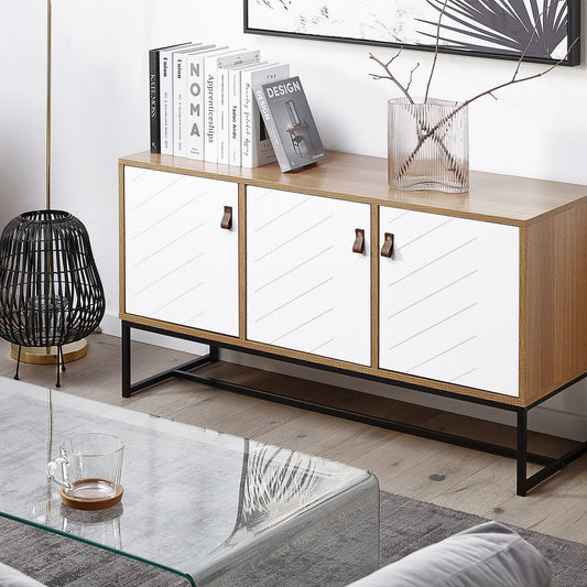 Sideboard Light Brown 62 x 112cm TV Stand 3 Doors