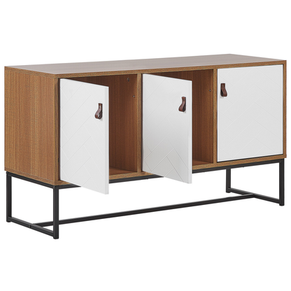 Sideboard Light Brown 62 x 112cm TV Stand 3 Doors