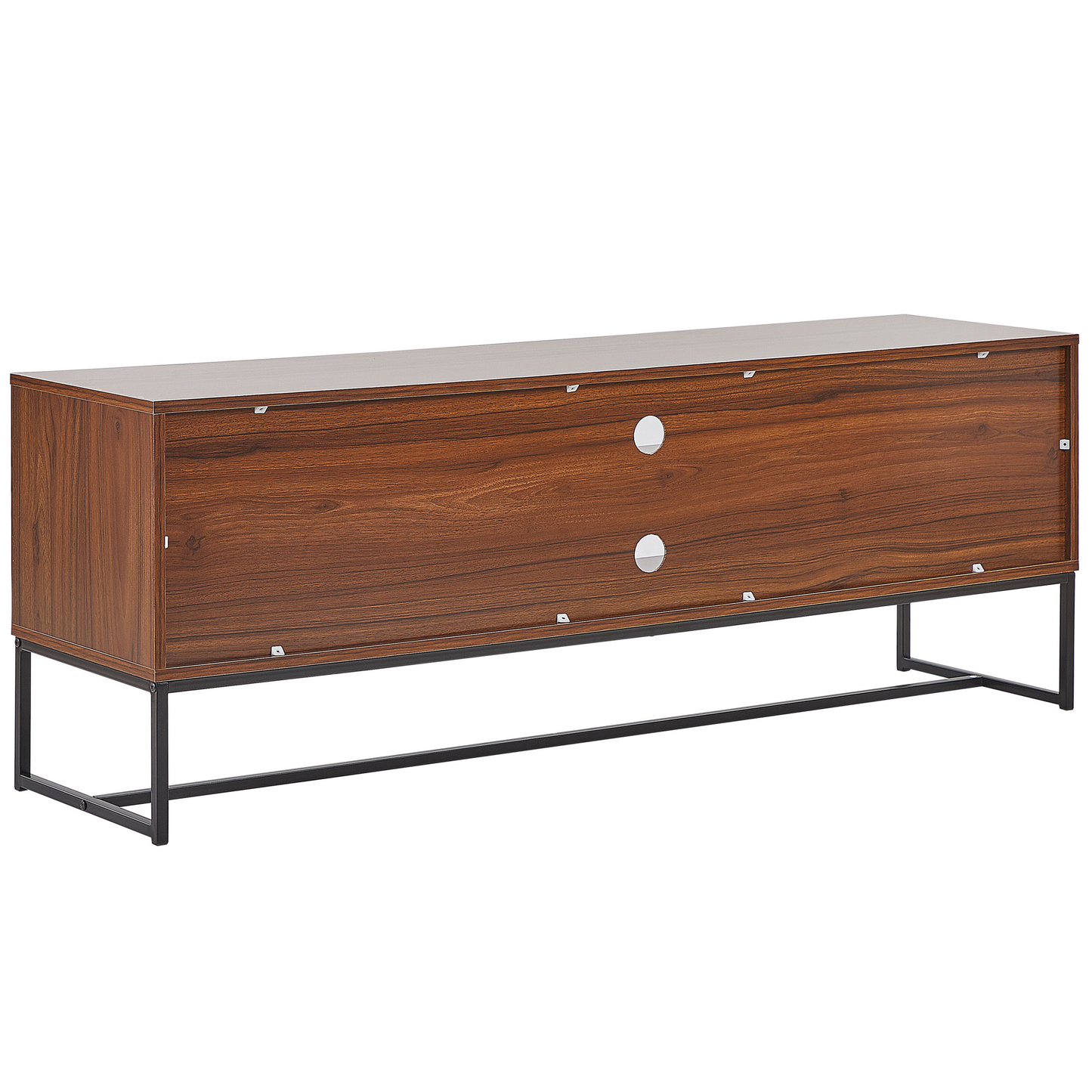 TV Stand Dark Brown White Metal Legs for 75 Inch TVs