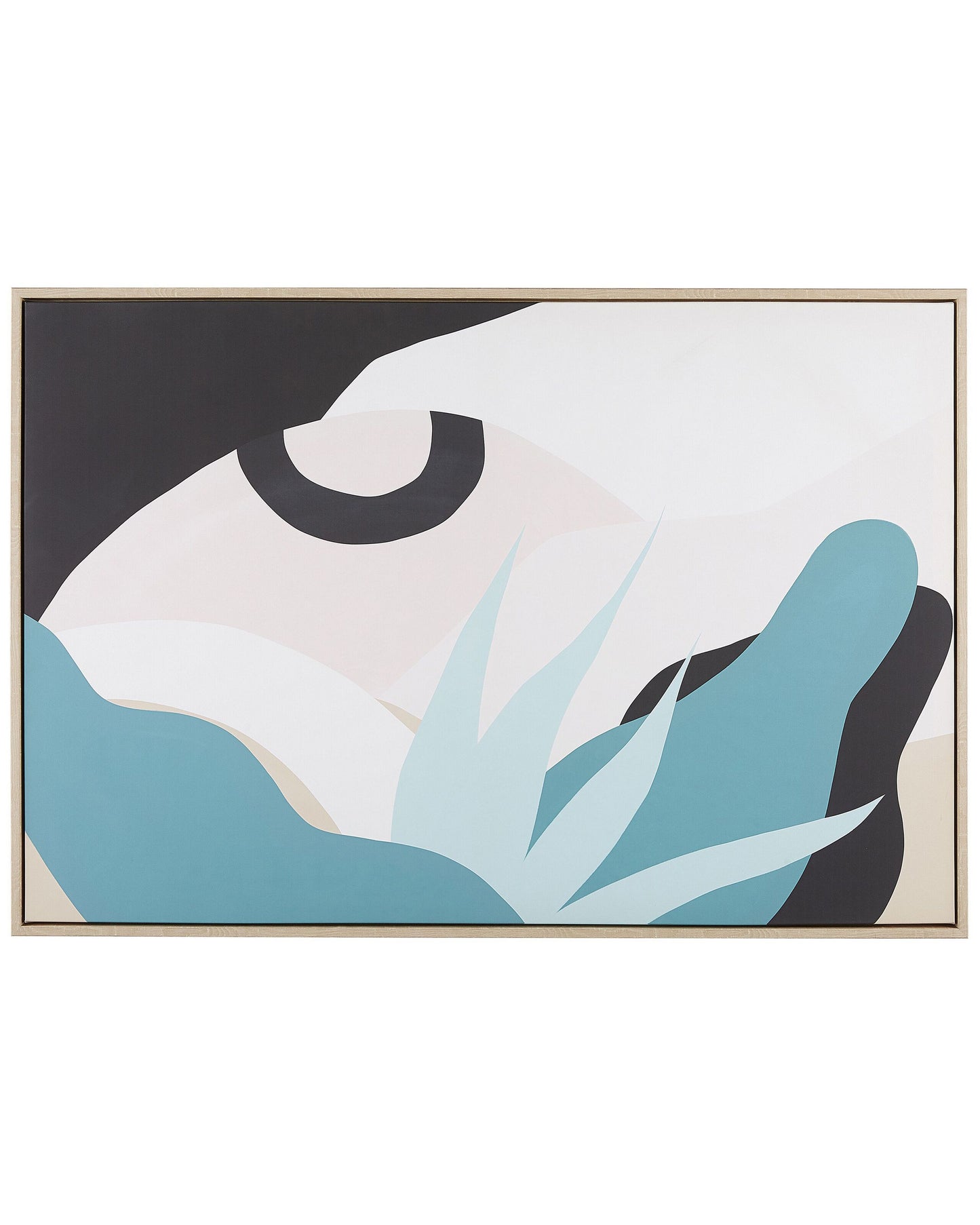 Palm Leaf Framed Canvas Wall Art Black Gold 93 x 63cm