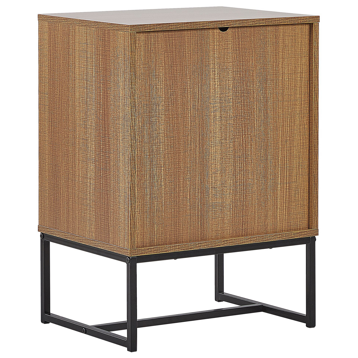 Bedside Table 69 x 49 Light Brown With White Metal Legs