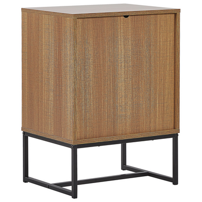 Bedside Table 69 x 49 Light Brown With White Metal Legs