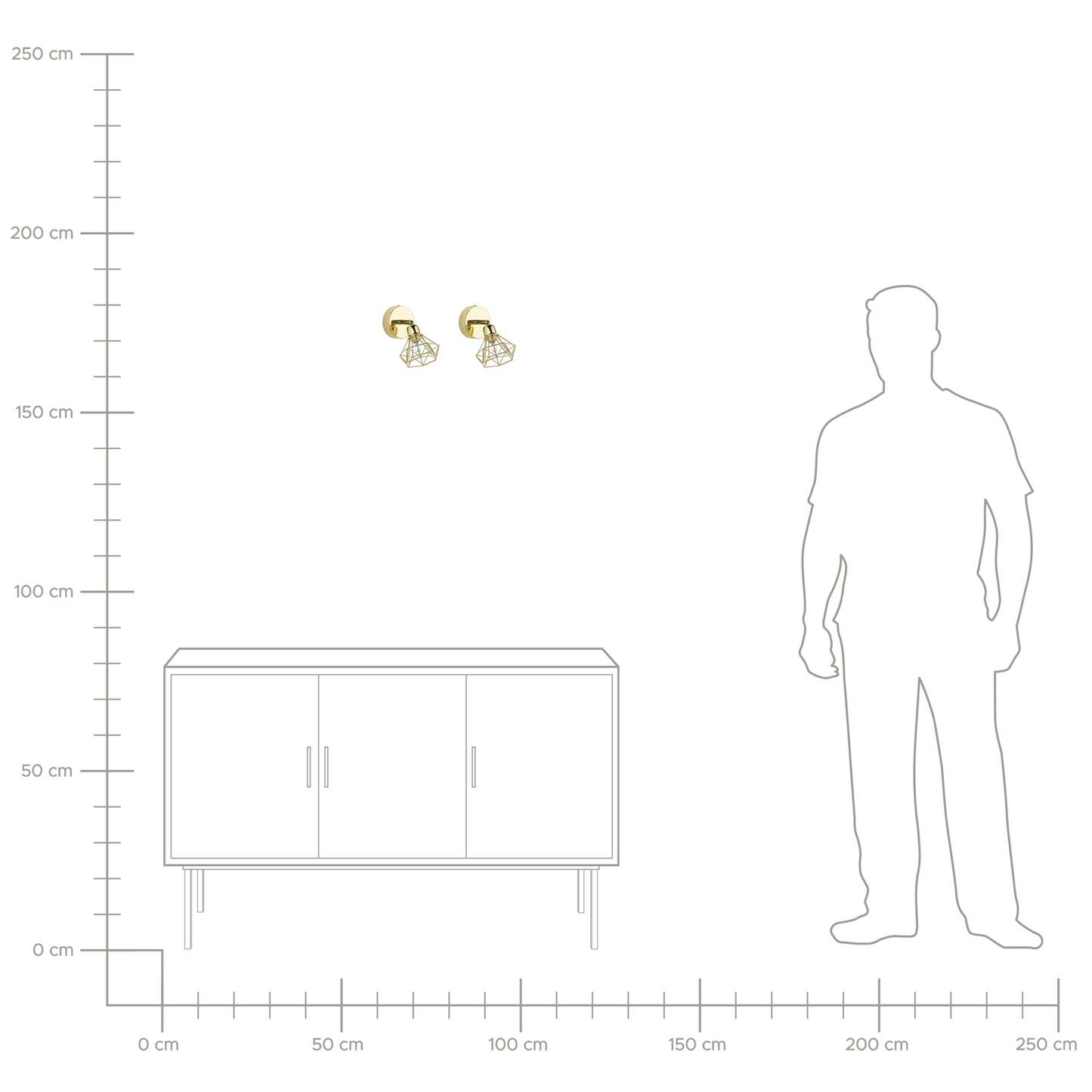 Wall Lamps Set Of 2 Gold Cage Shade Adjustable Modern
