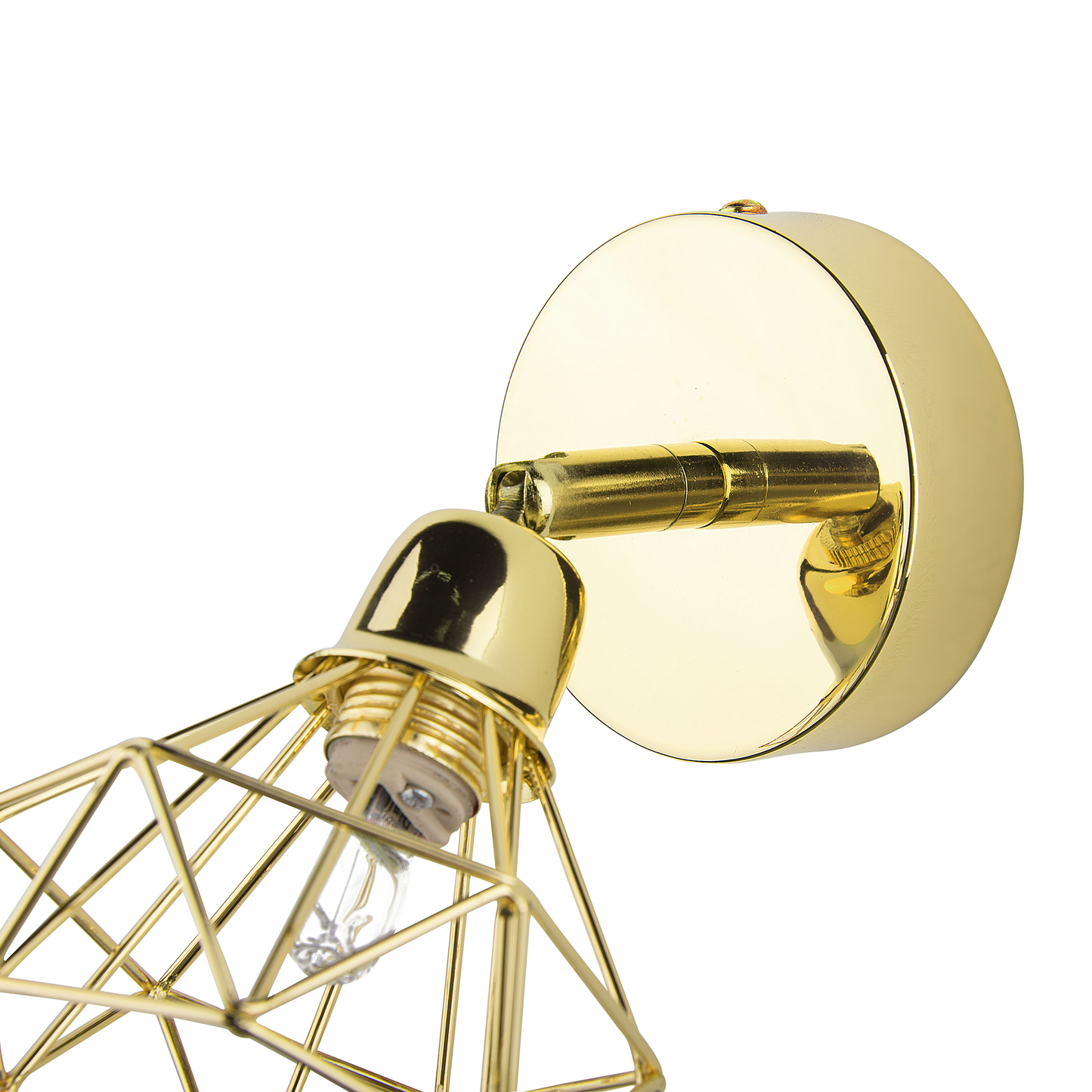 Wall Lamps Set Of 2 Gold Cage Shade Adjustable Modern