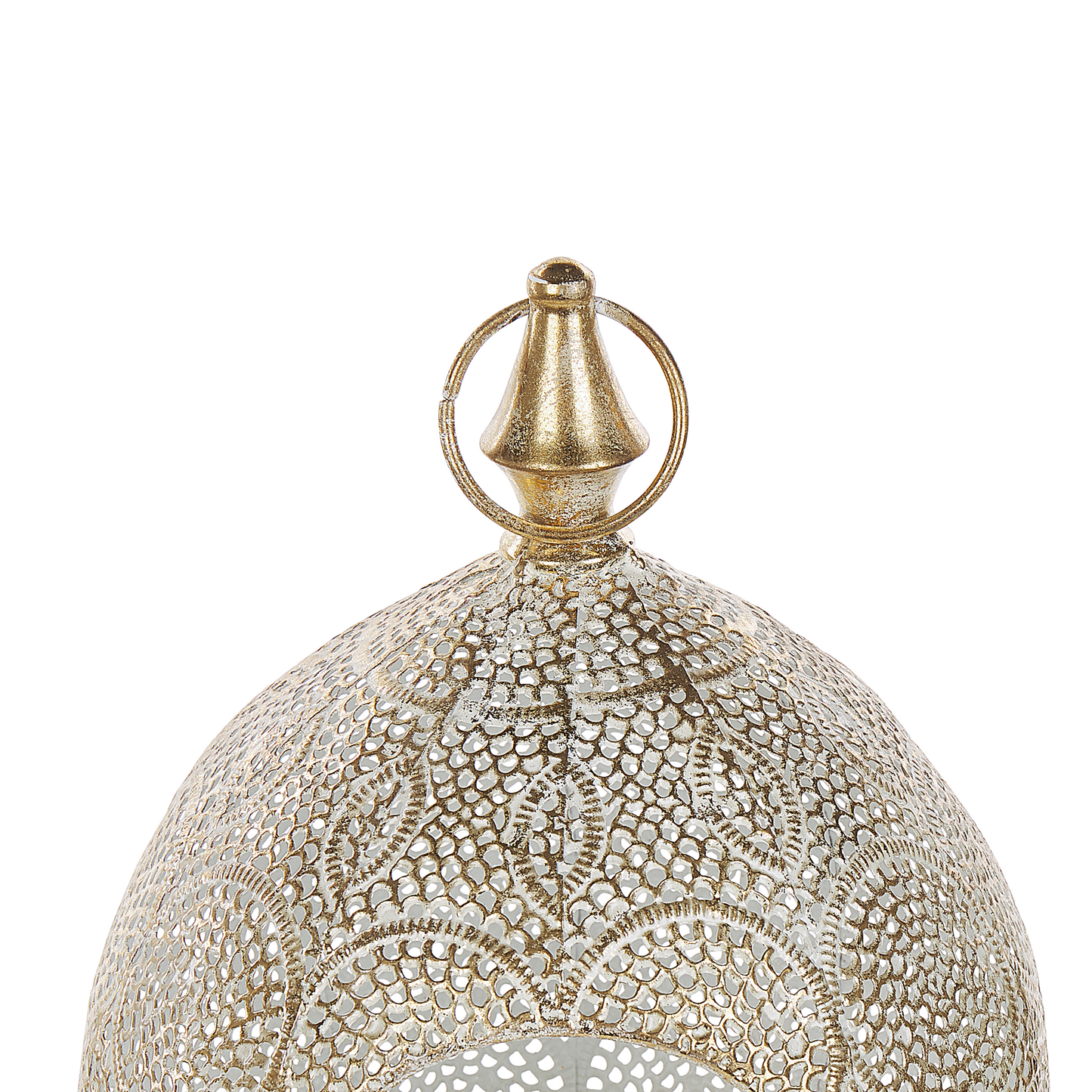Lantern Gold Metal 33cm Glass Holder Boho Openwork