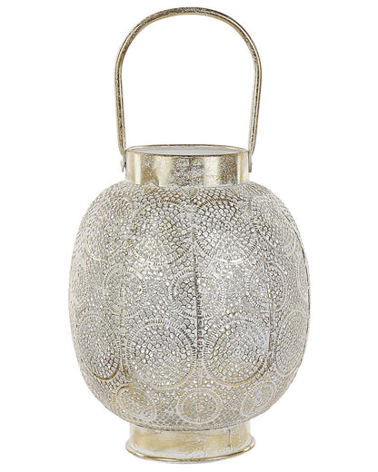 Lantern Gold Metal 30cm Glass Holder Boho Oriental Openwork
