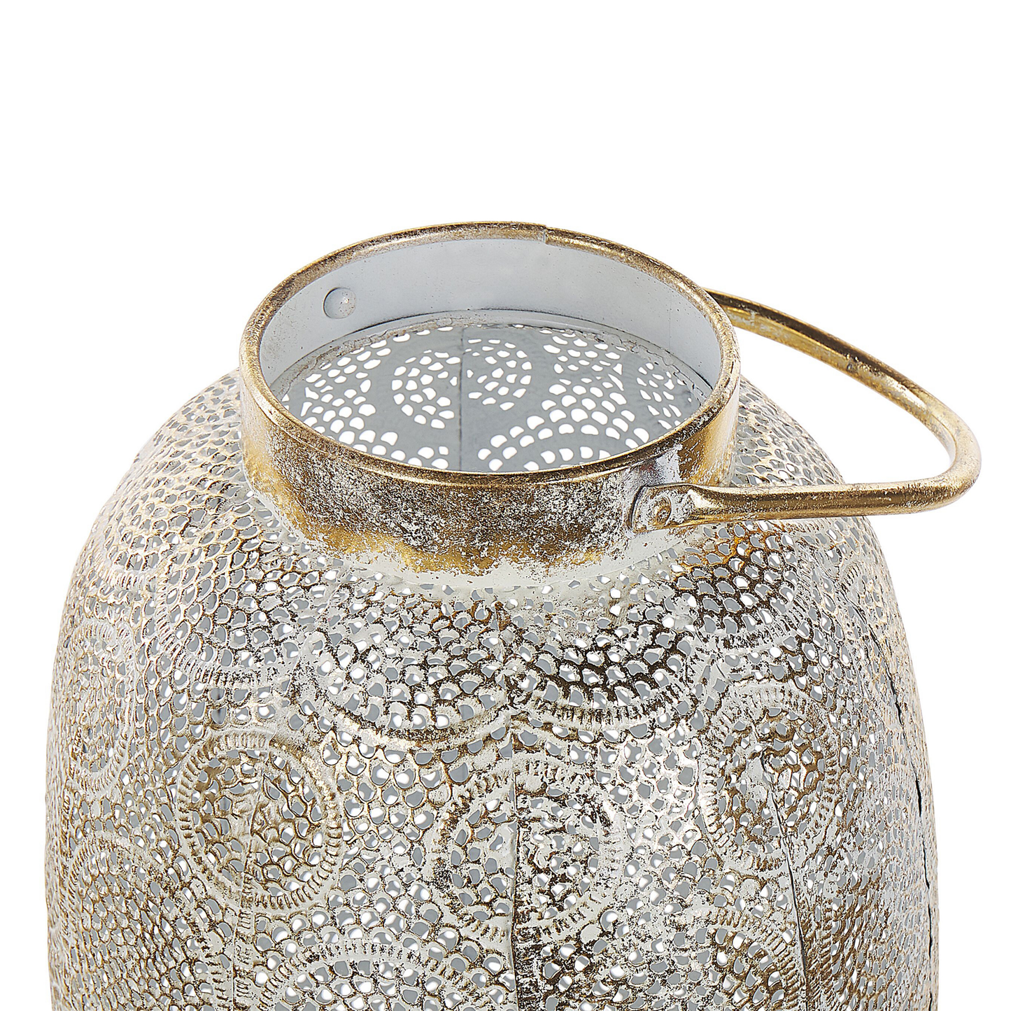 Lantern Gold Metal 30cm Glass Holder Boho Oriental Openwork