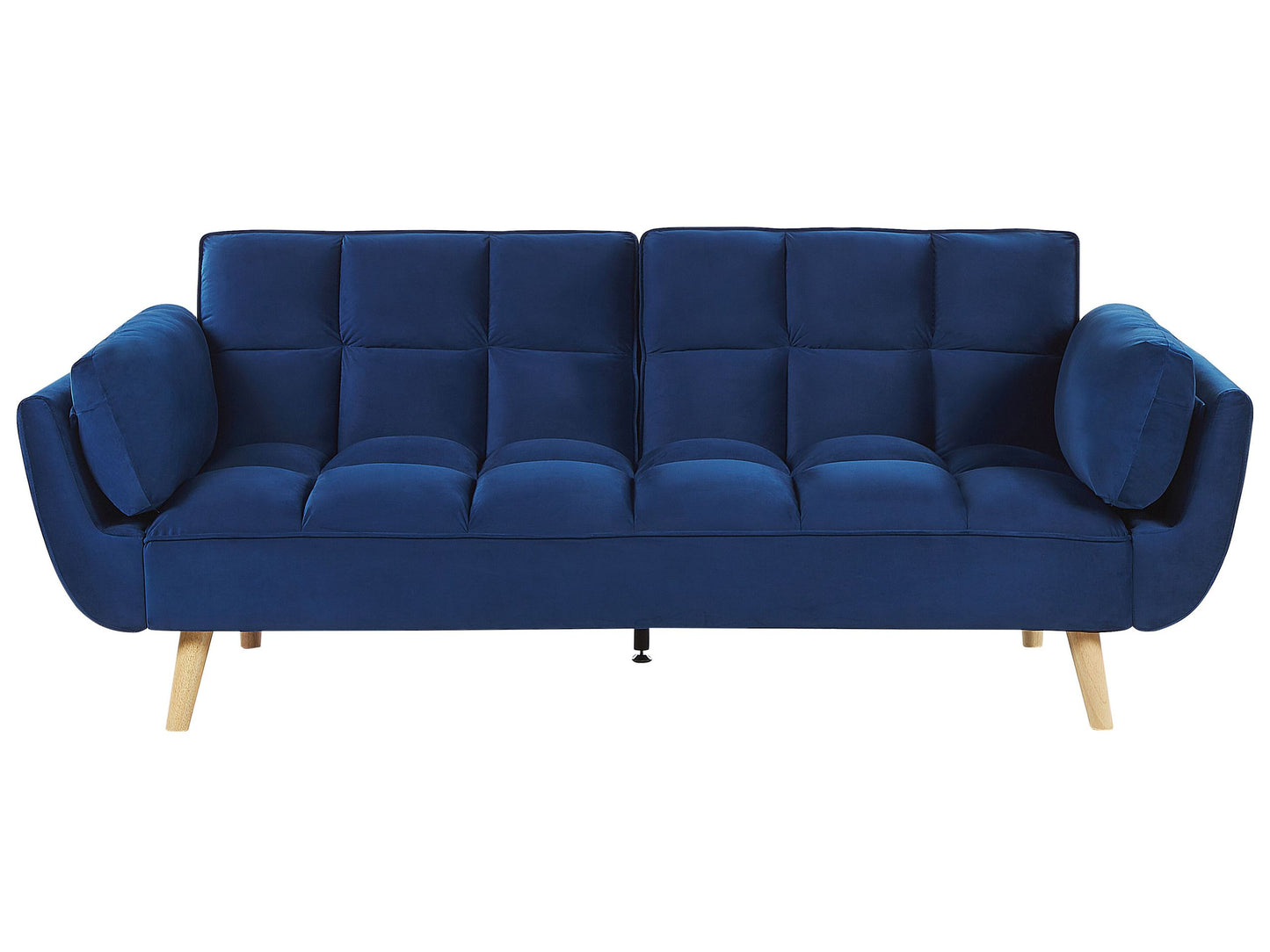 Sofa Bed Navy Velvet 3 Seater With Wooden Legs