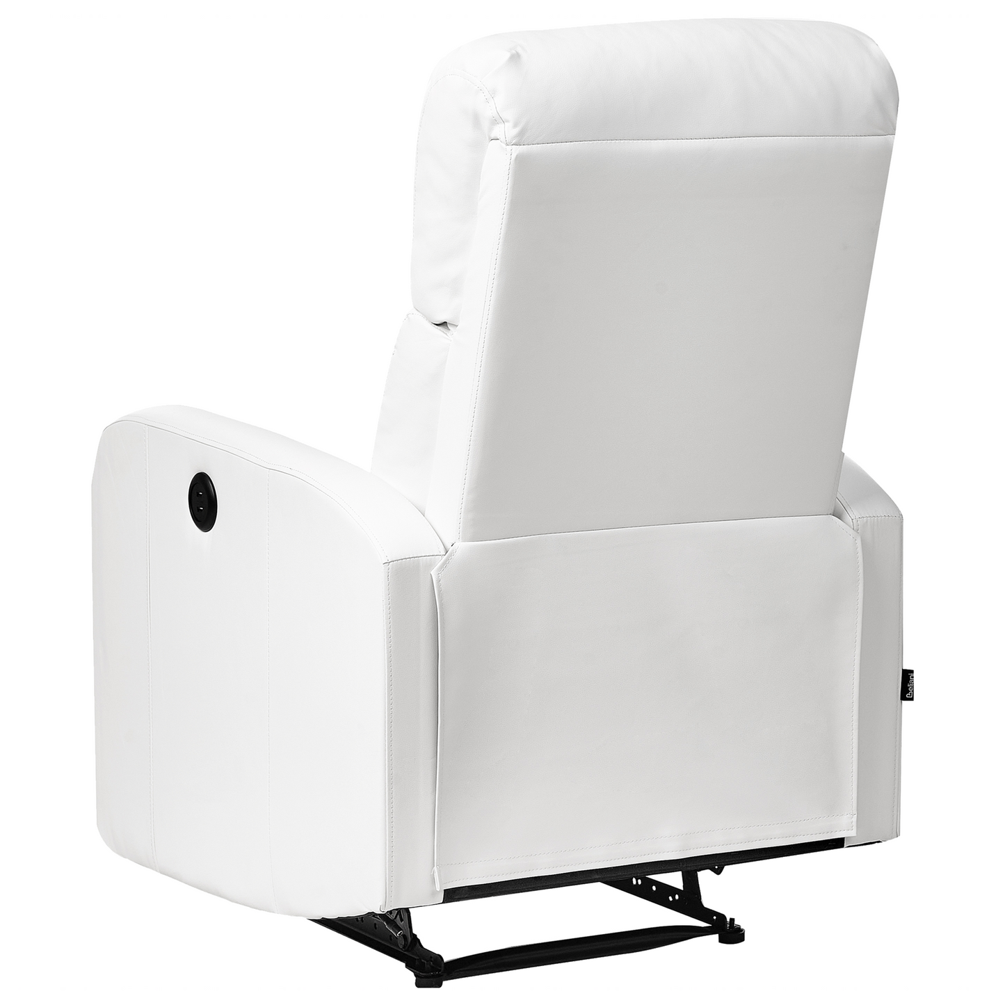 Recliner Chair White Faux Leather with USB Port and Footrest