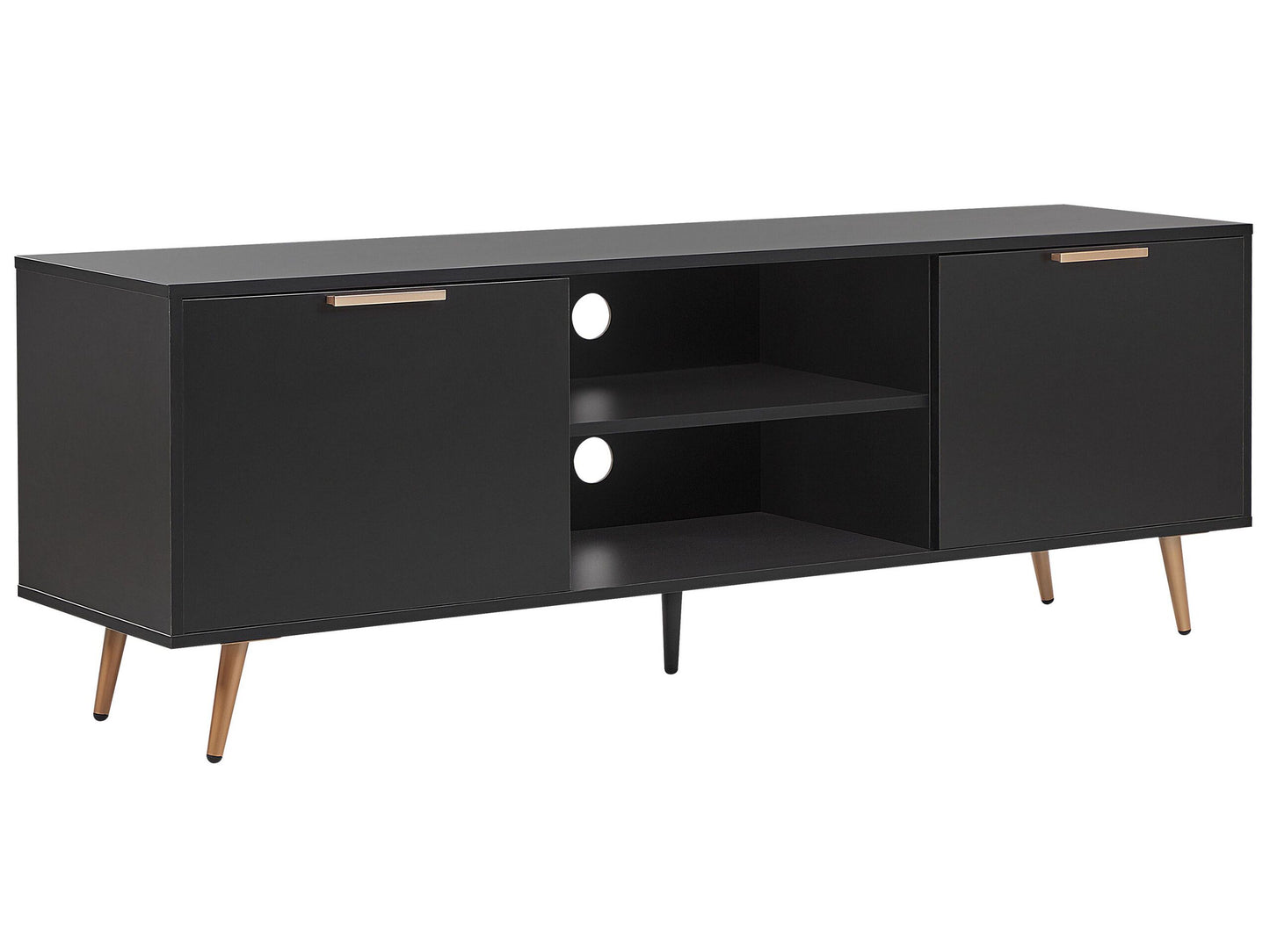 TV Stand Black Gold For 75 Inch TVs With Cable Management