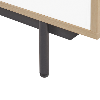 TV Stand Engineered Wood Light Brown White For 75 Inch TV