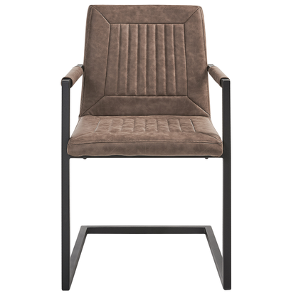 Luxor Cantilever Conference Chairs Set Of 2 Brown Faux Leather