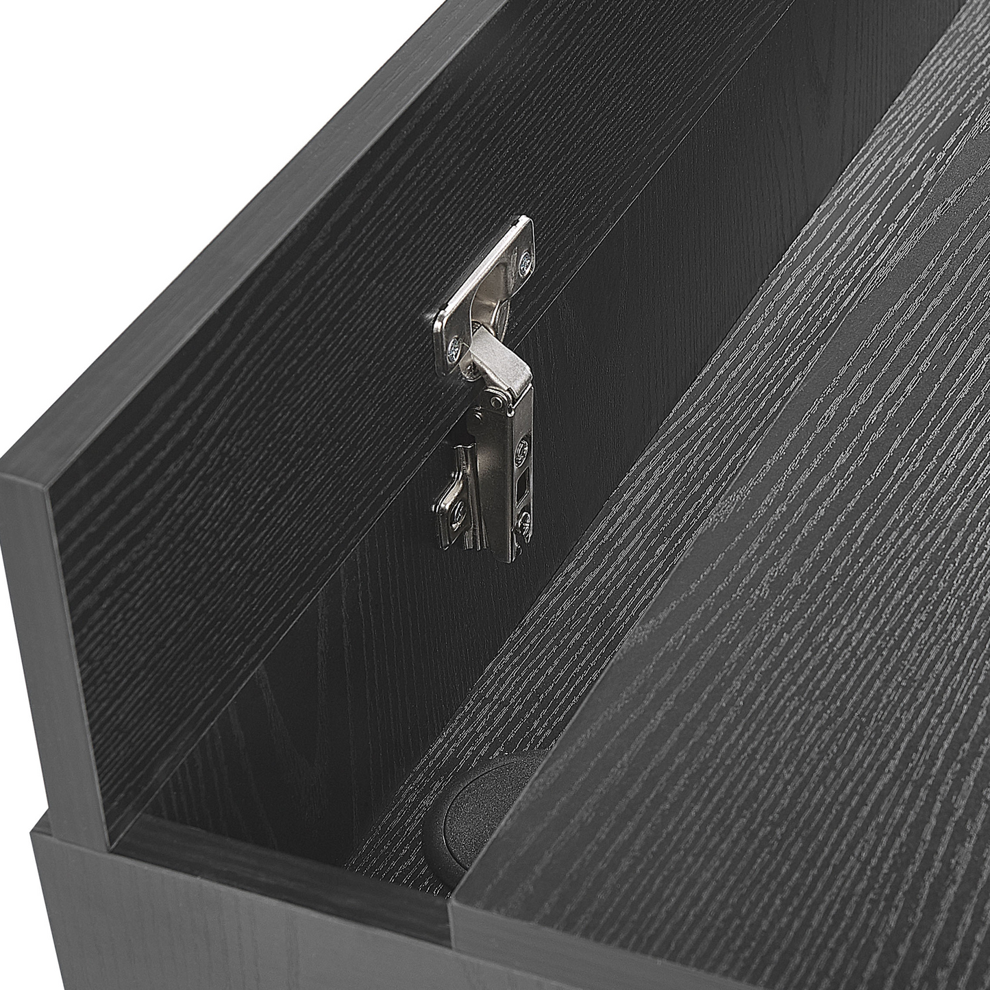 Black Wood Top Desk With Light Wood Two Drawers Metal Base 120 x 60cm Minimalist Design
