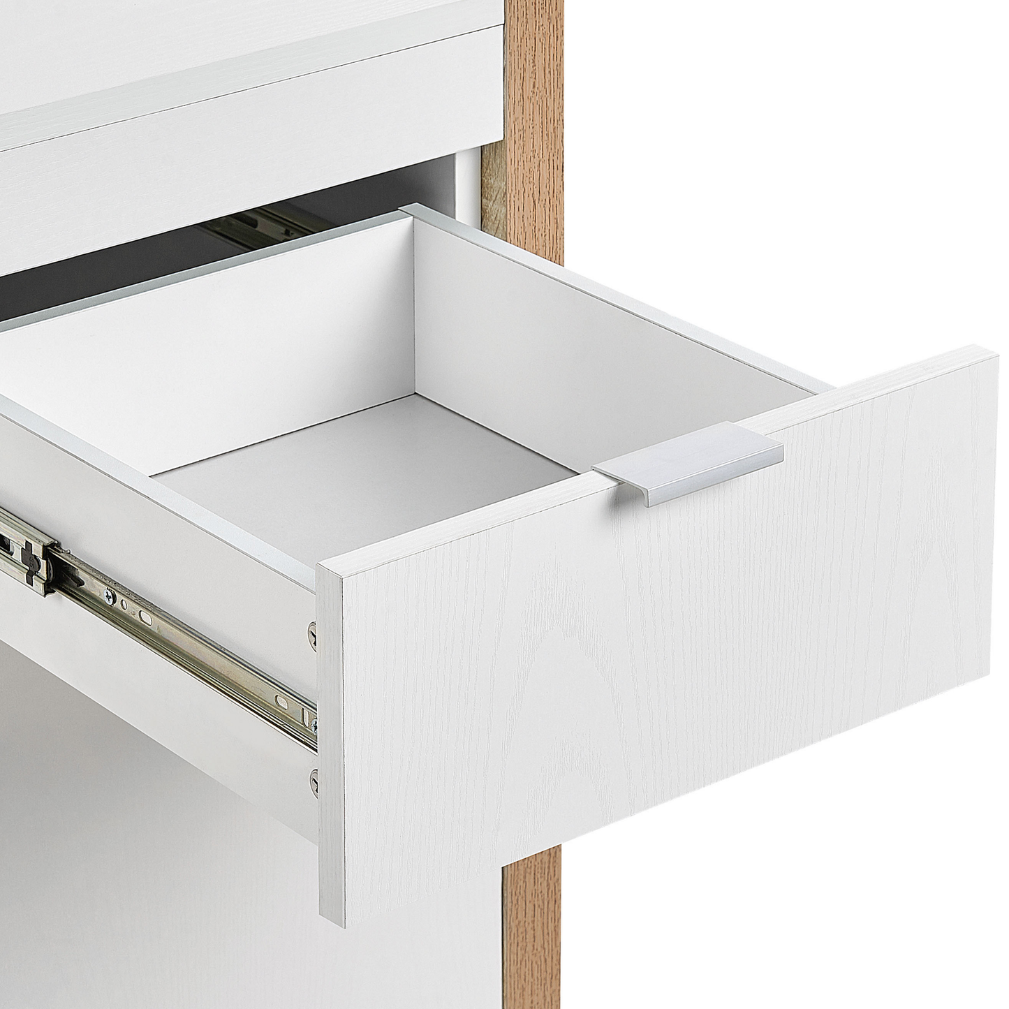 White Wood Desk 110 x 50cm With Spacious Drawer Minimalist