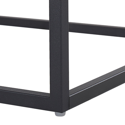 Grey Concrete Bedside Table With 1 Drawer Black Metal Base