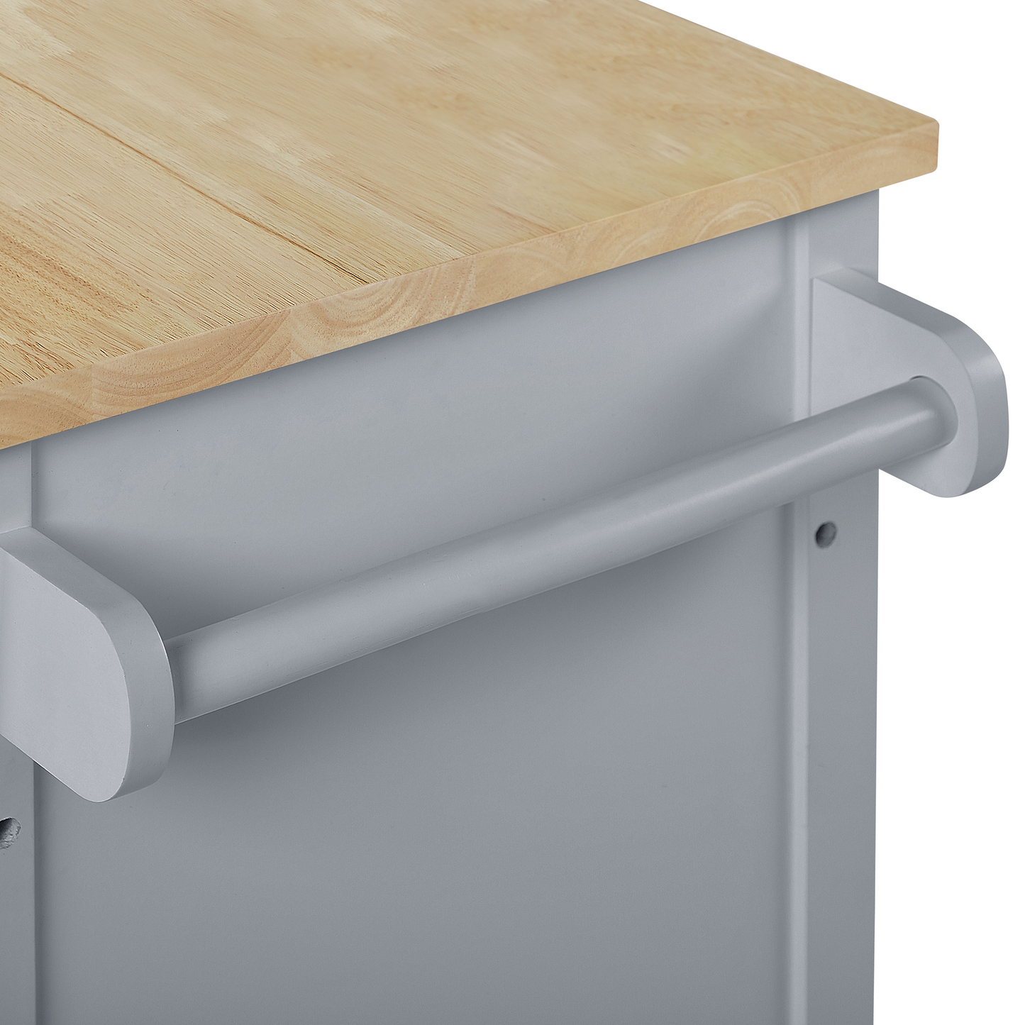 ScandiHome Kitchen Trolley Grey MDF Pine Wood Storage Cabinet Castors
