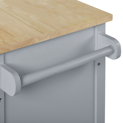 ScandiHome Kitchen Trolley Grey MDF Pine Wood Storage Cabinet Castors