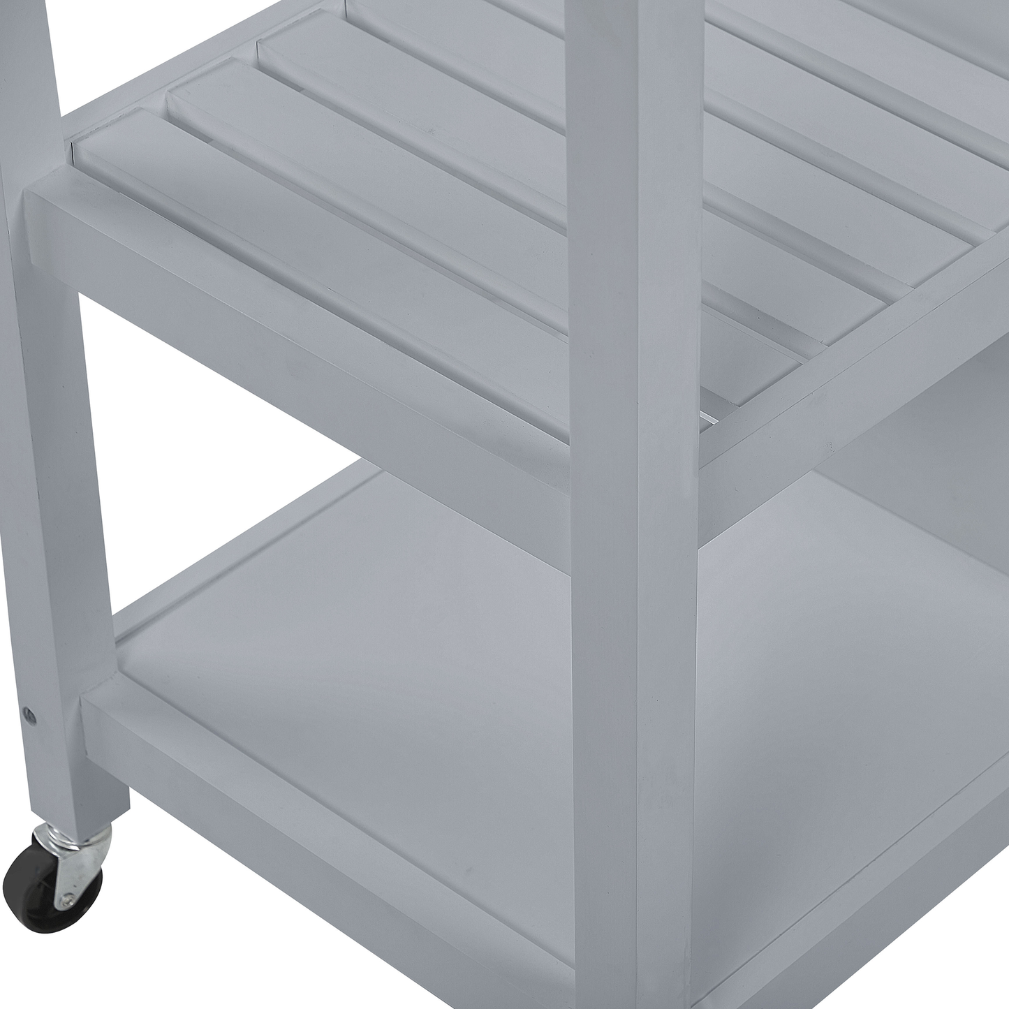ScandiHome Kitchen Trolley Grey MDF Pine Wood Storage Cabinet Castors