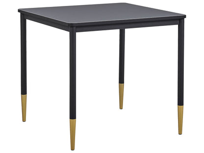 Glamour Dining Table 80x80 Cm Black MDF With Metal Legs