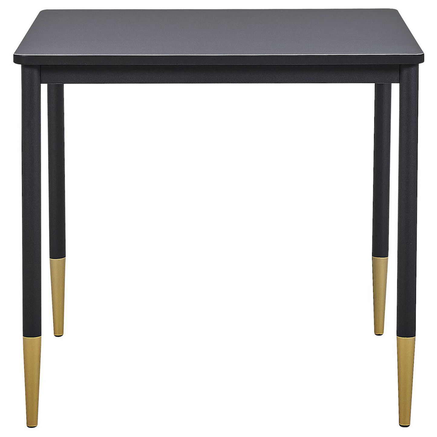 Glamour Dining Table 80x80 Cm Black MDF With Metal Legs