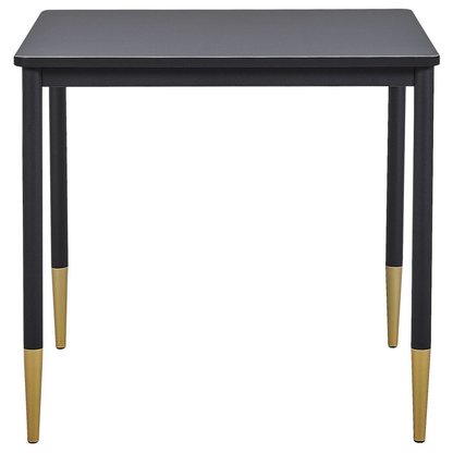 Glamour Dining Table 80x80 Cm Black MDF With Metal Legs