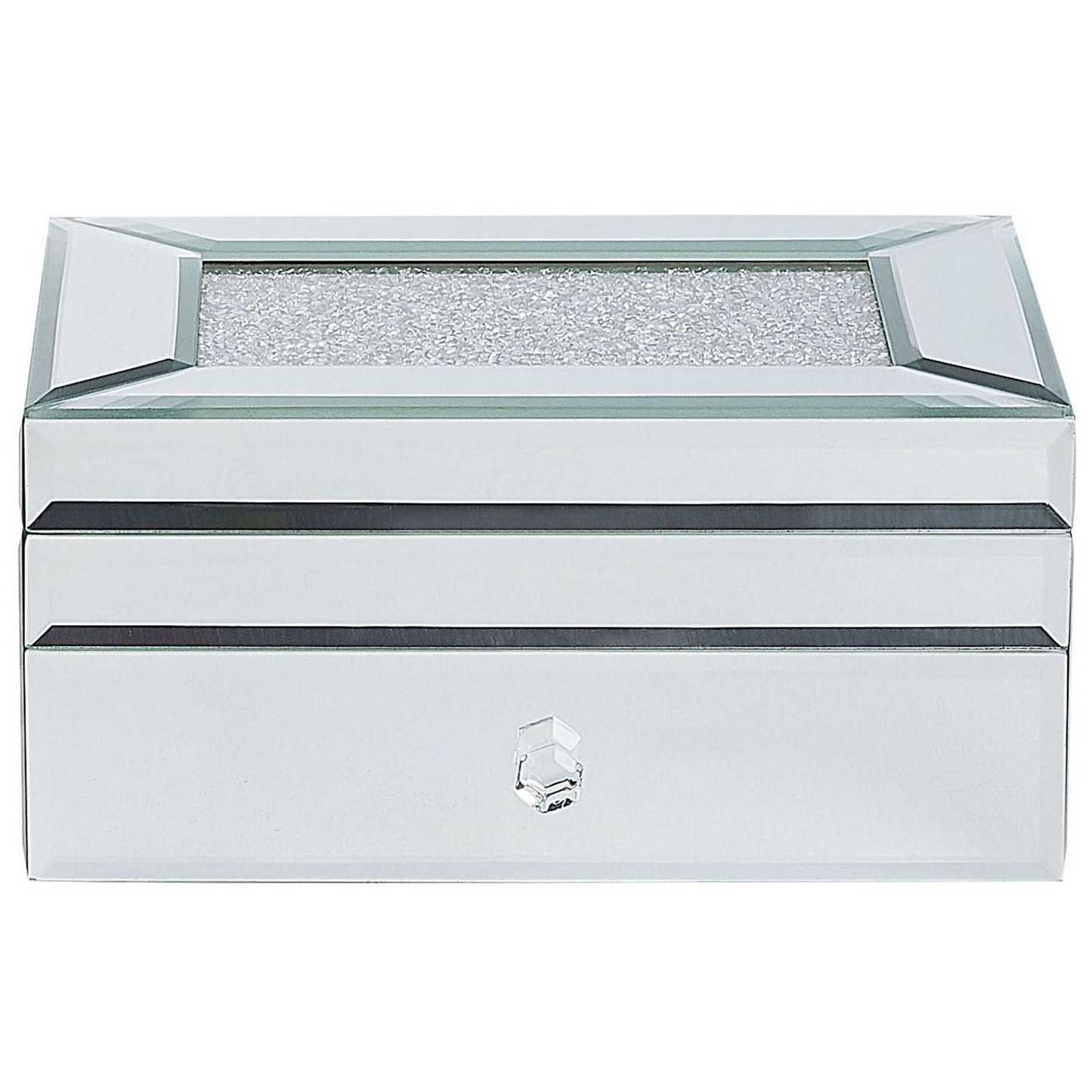 Mirrored Jewellery Box Silver 22 x 17 Vanity Organizer