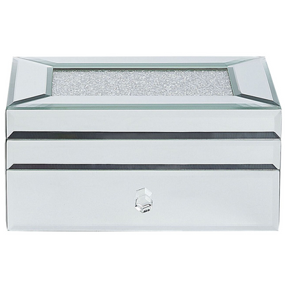 Mirrored Jewellery Box Silver 22 x 17 Vanity Organizer