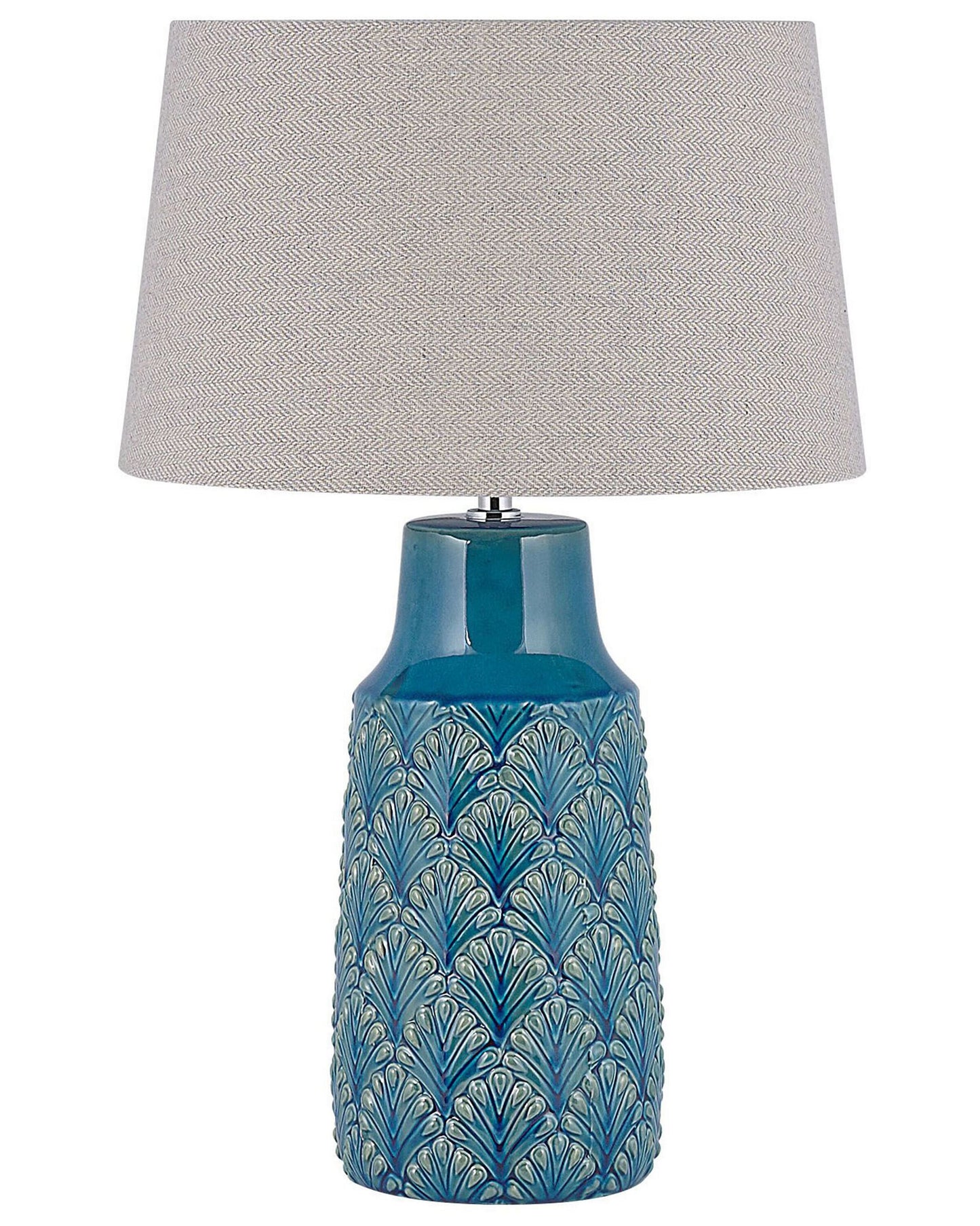 Sea Blue Grey Leaf Ceramic Bedside Lamp 55cm
