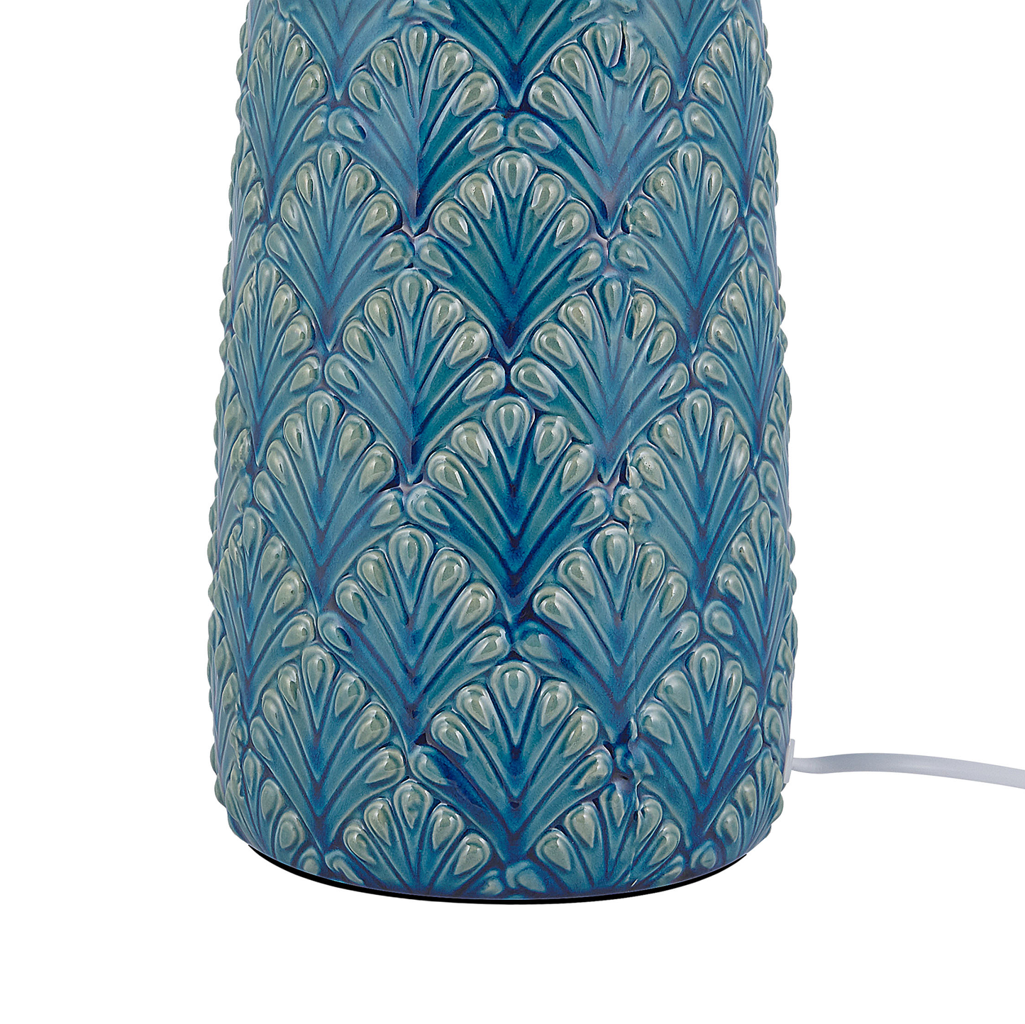 Sea Blue Grey Leaf Ceramic Bedside Lamp 55cm