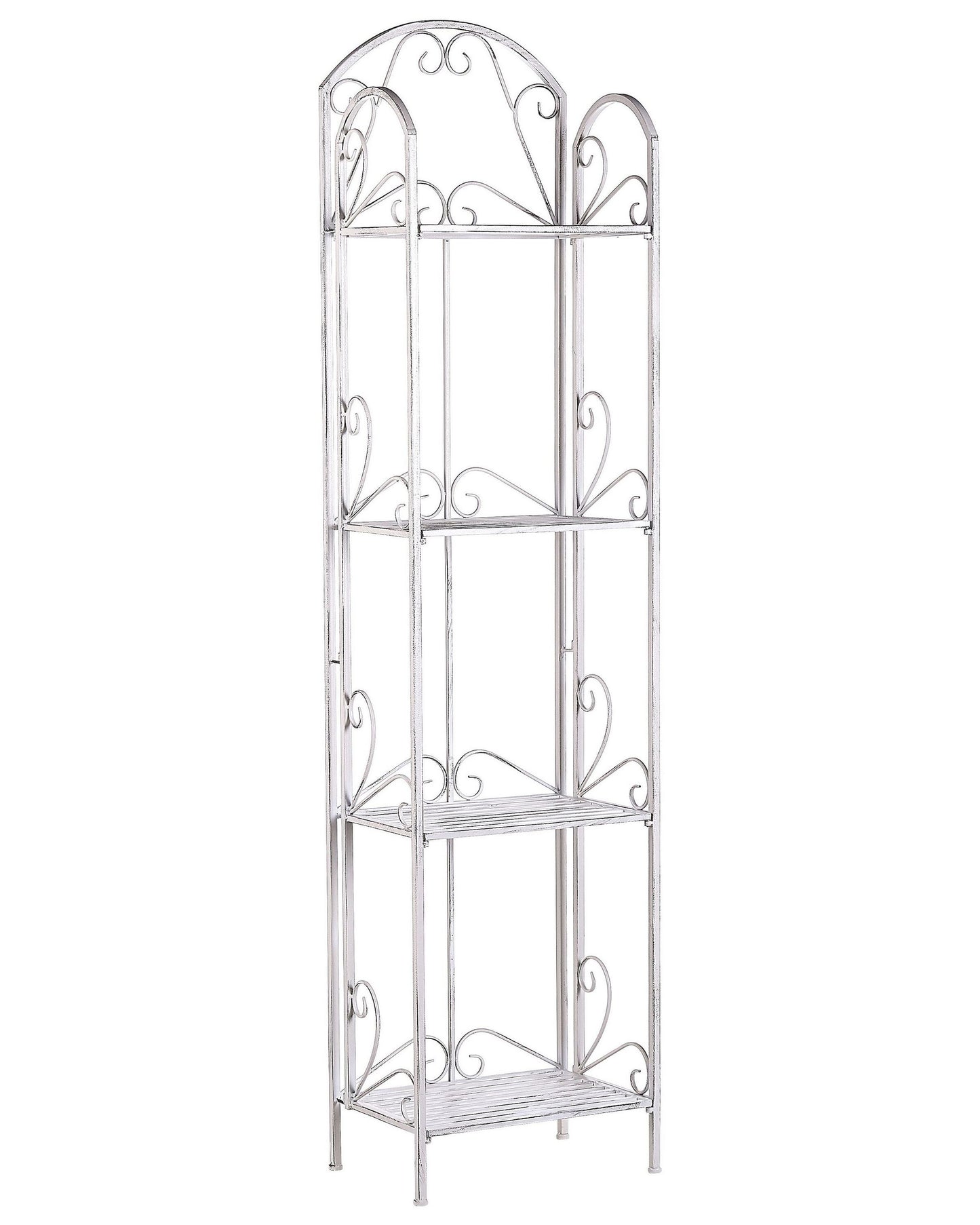 White Metal 4 Tier Free Standing Bath Shelves Vintage Style