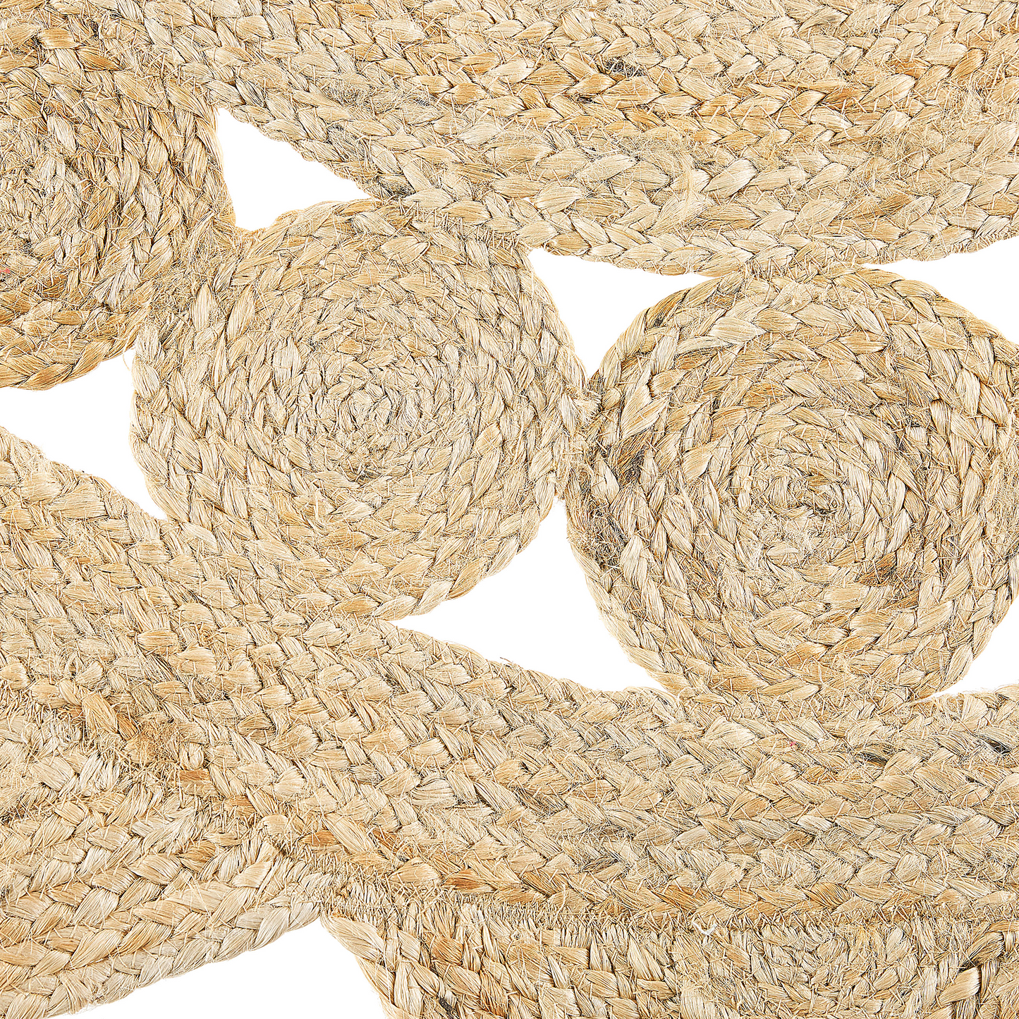 Reversible Beige Jute Round Area Rug 120cm Natural Boho