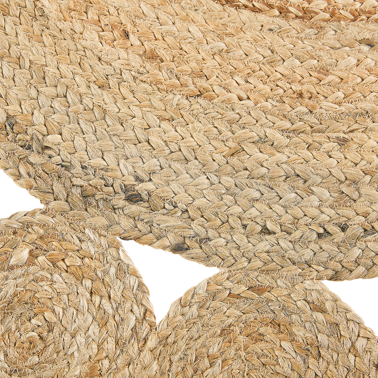 Reversible Jute Round Area Rug Beige 120cm Boho Home Decor Natural Fiber Brightens Living Rooms